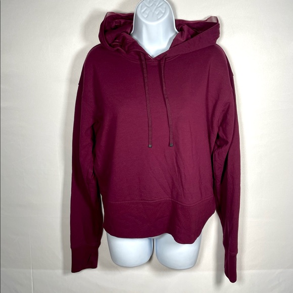 Victoria Secret Hoodie Size Medium Sport Burgundy with Mesh Trim Detail - Picture 2 of 6